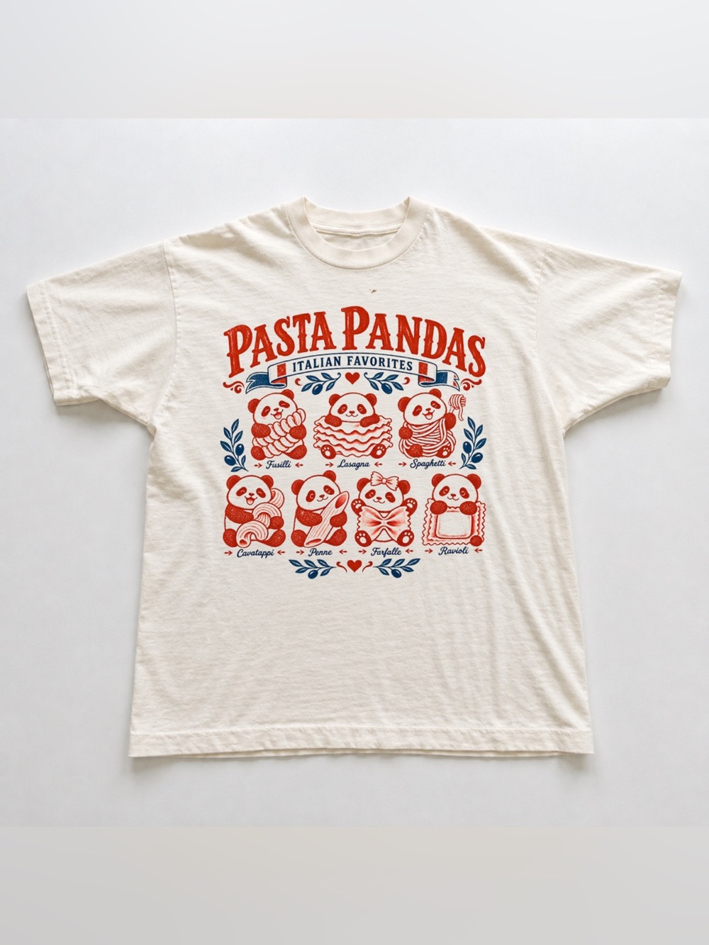 Pasta Pandas Graphic Tee - Off White